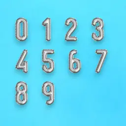 Silver Number Helium Balloon 0171